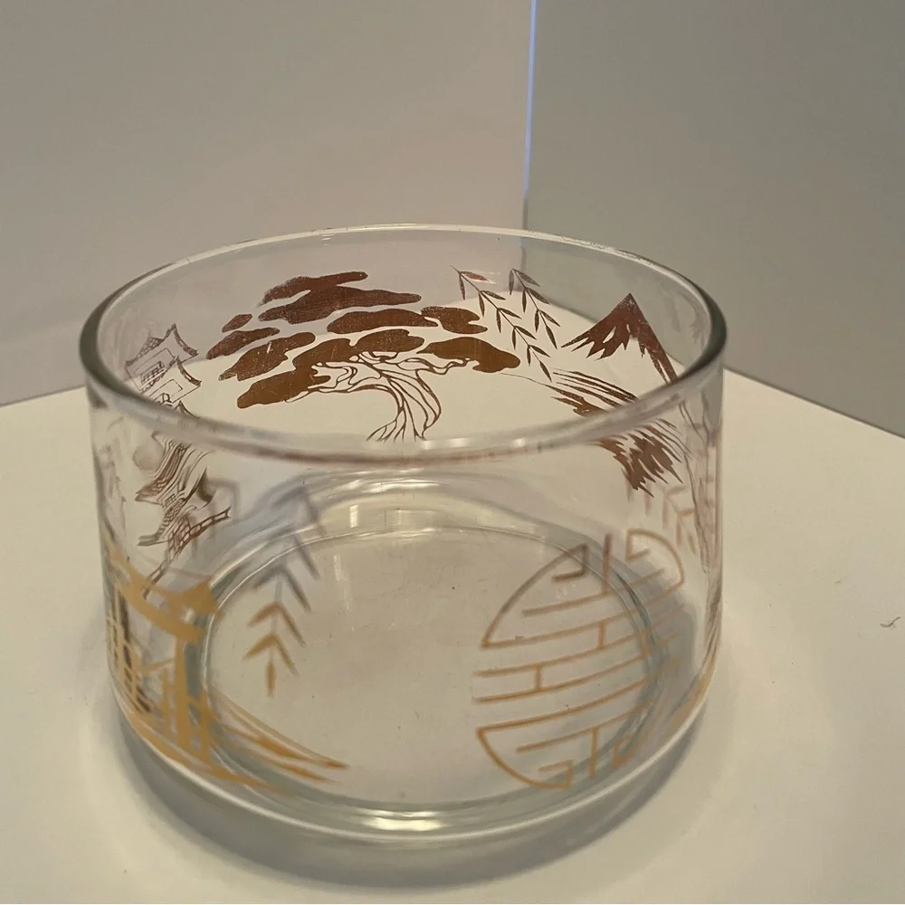 MCM Bartlett Collins Pagoda Glass‎ Stack Set Missing Lid
